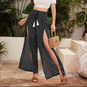 NWOT SHEIN Polka Dot Open-Leg Pants